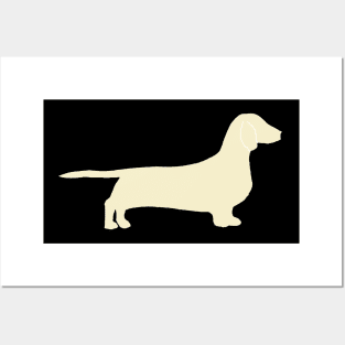 dachshund cream silhouette Posters and Art